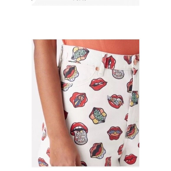 Wrangler Barrel 652 Read My Lips Jeans Women 29x31” New Cotton Zip Pockets Logo - Picture 14 of 16